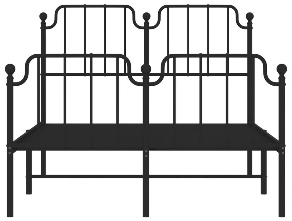 Estrutura de cama com cabeceira e pés 120x200 cm metal preto