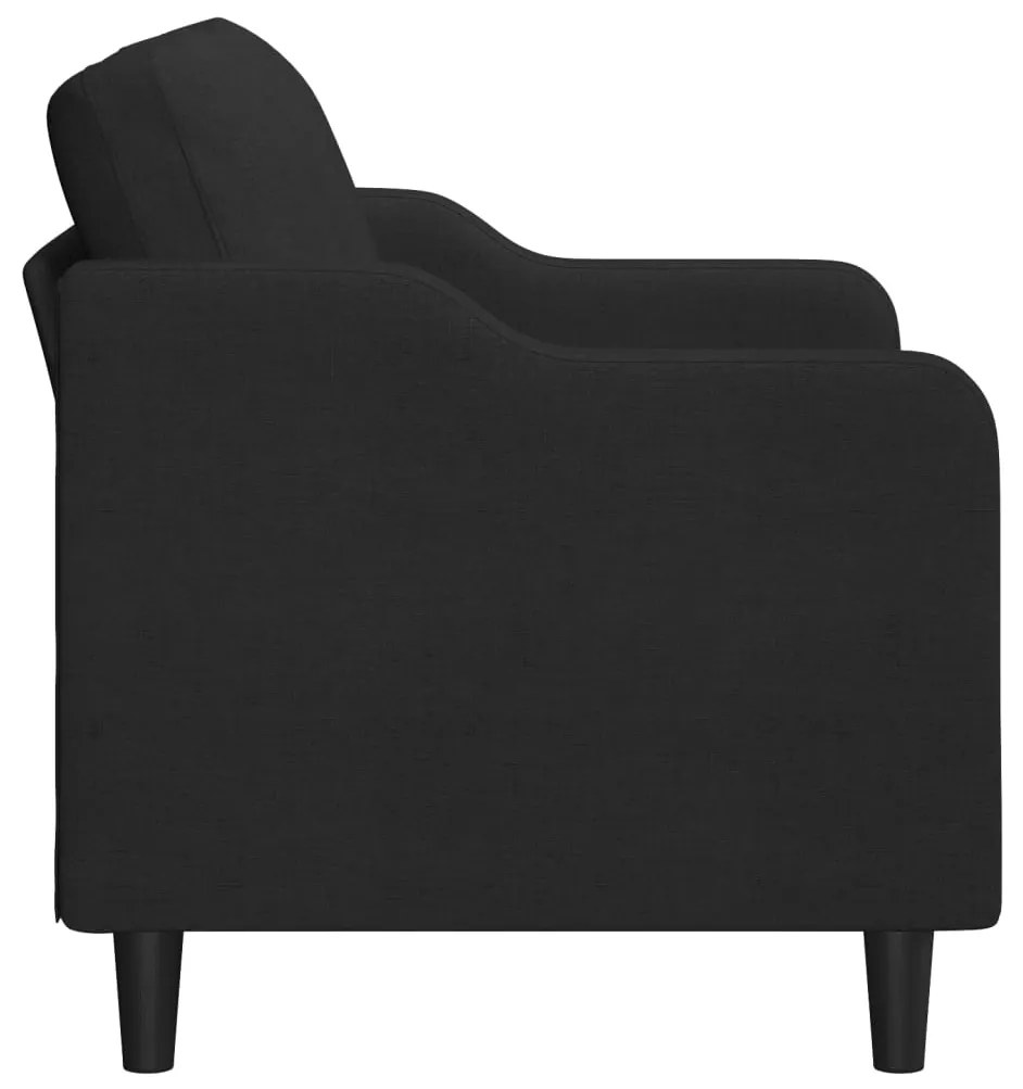 Sofá de 2 lugares tecido 120 cm preto