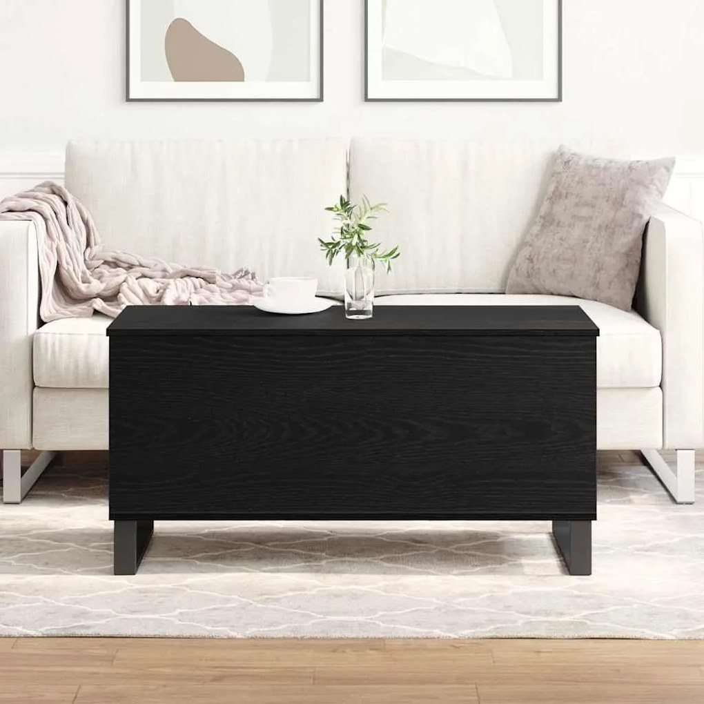 Mesa de Centro Carvalho Preto 90x44,5x45 cm Madeira Aglomerada