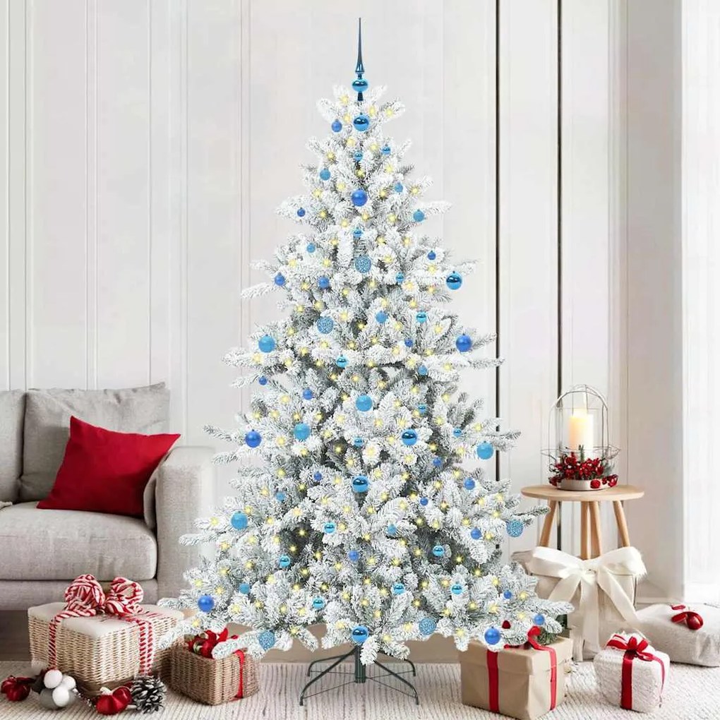 vidaXL Árvore de Natal Articulada Artificial Branco 210 cm PVC
