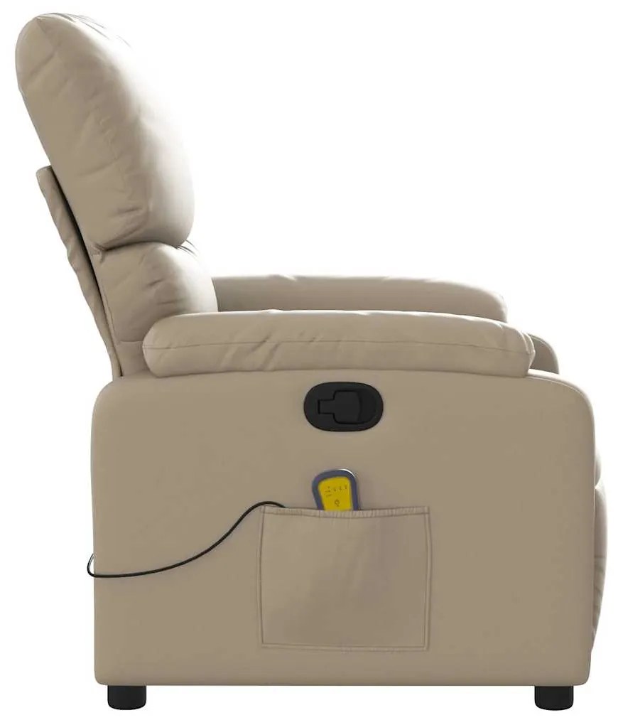 Poltrona de massagens reclinável couro artificial cappuccino