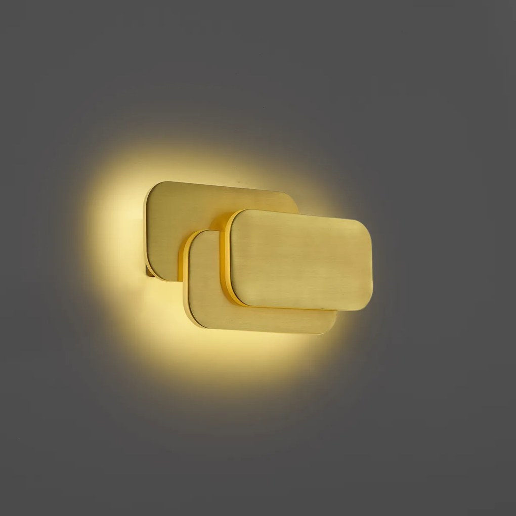 Candeeiro de Parede Moderno Latão Incl. LED Regulável em 3 Níveis - Dias Moderno