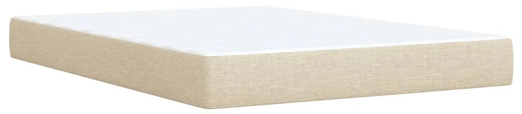 Cama com molas/colchão 140x190 cm tecido cor creme