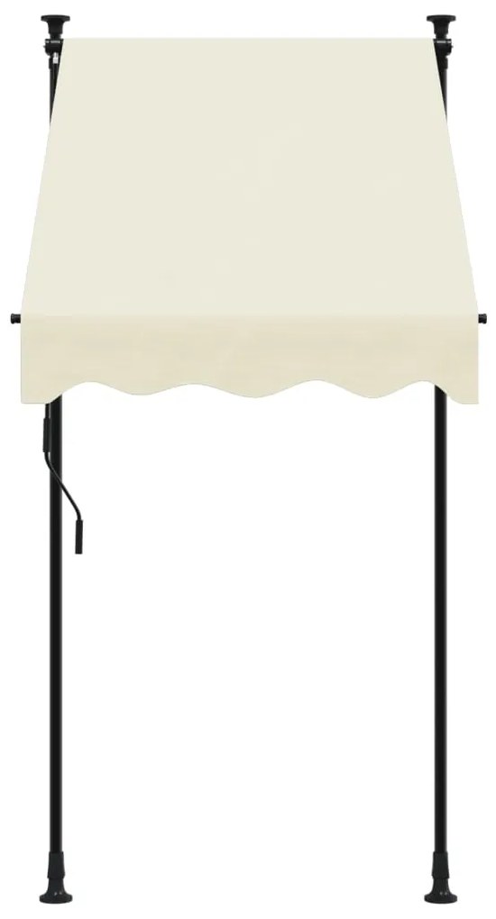 Toldo retrátil 100x150 cm tecido e aço cor creme