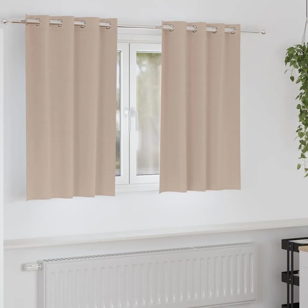 vidaXL Cortinas Blackout com Argolas 2 pcs Cinzento-acastanhado