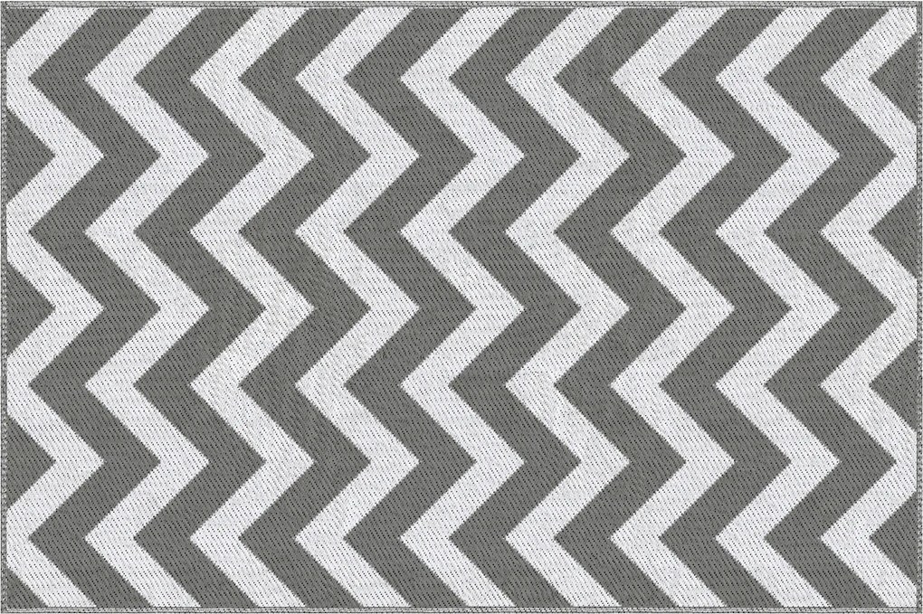 Outsunny Tapete exterior, impermeável, design reversível, fibra plástica de alta qualidade, cinzento claro+branco, 121 x 182 cm | Aosom Portugal