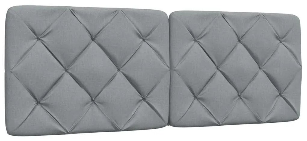 Cama com colchão 140x200 cm tecido cinzento-claro