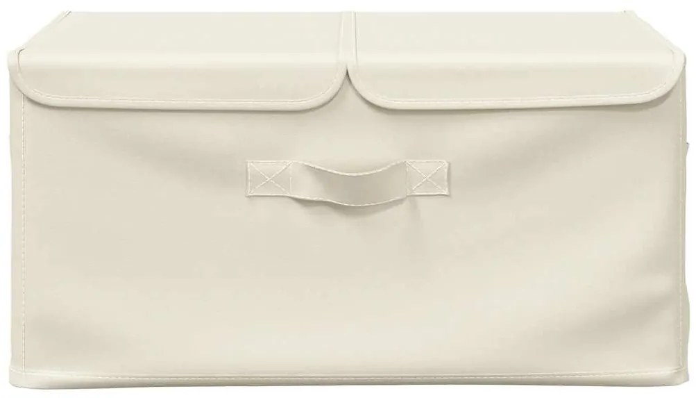 Caixas de arrumação 2 pcs 50x30x25 cm tecido creme