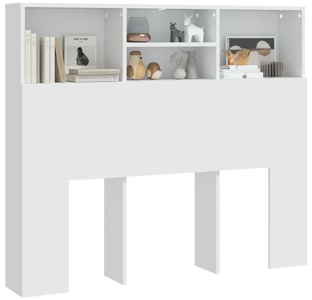 Cabeceira de cama com armário 120x19x103,5 cm branco