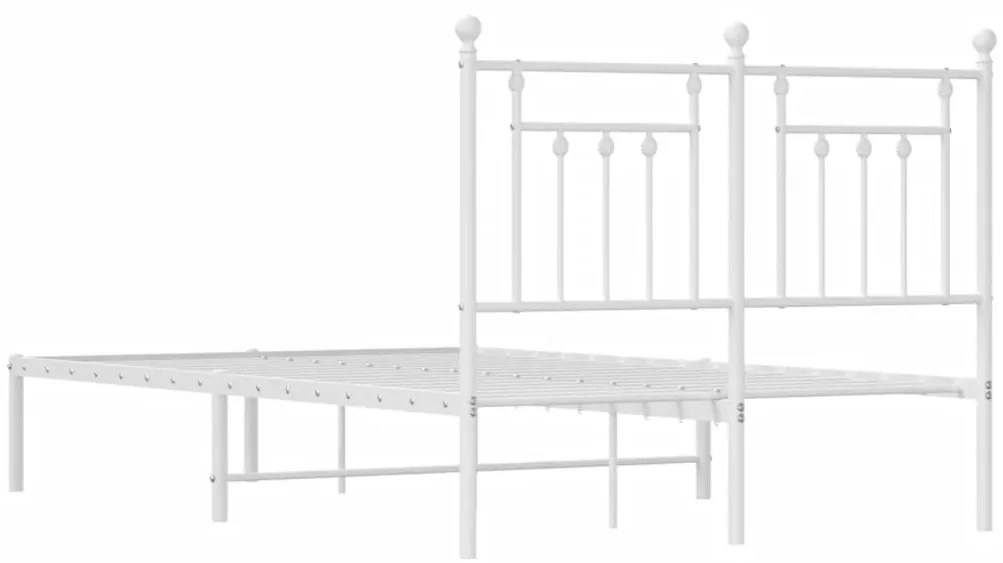 Estrutura de cama com cabeceira 120x200 cm metal branco