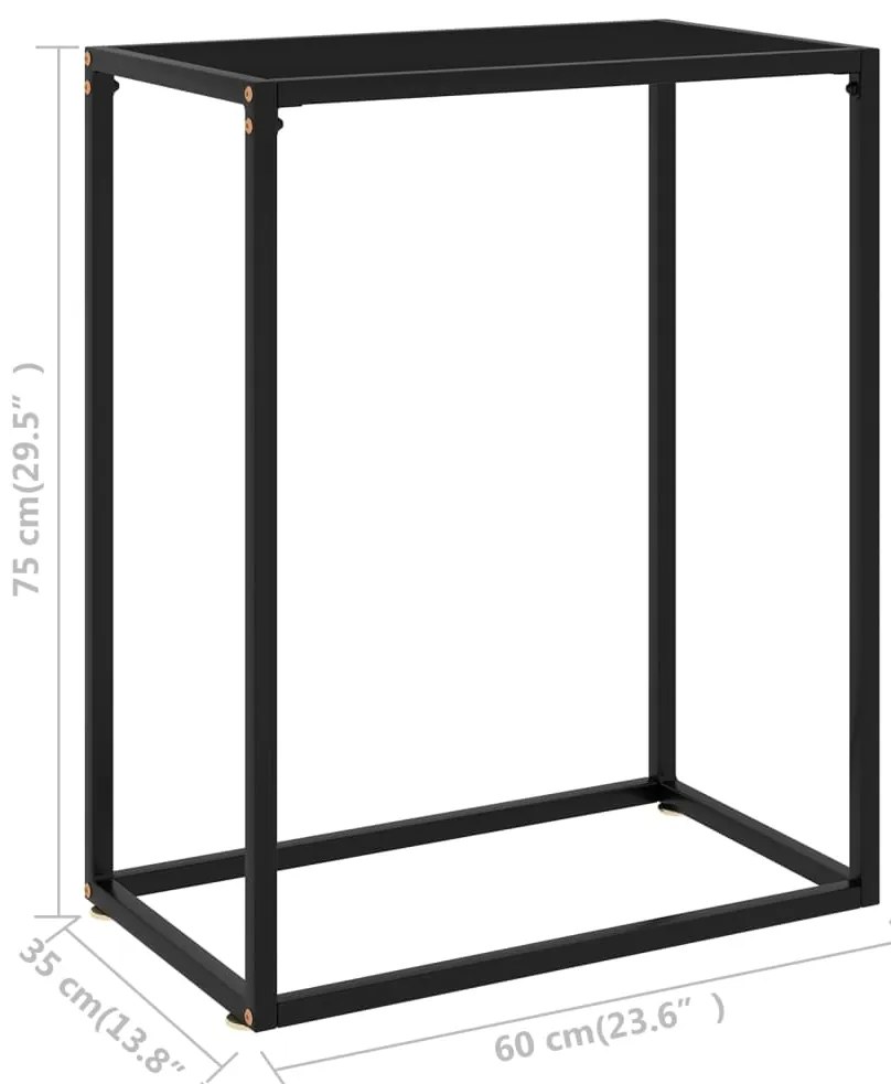 Mesa consola 60x35x75 cm vidro temperado preto