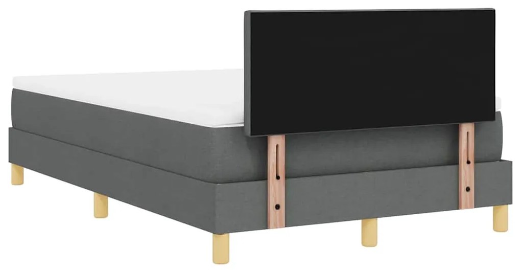 Cama Box com Colchão &amp; LED Cinza Escuro 120x190 cm Tecido