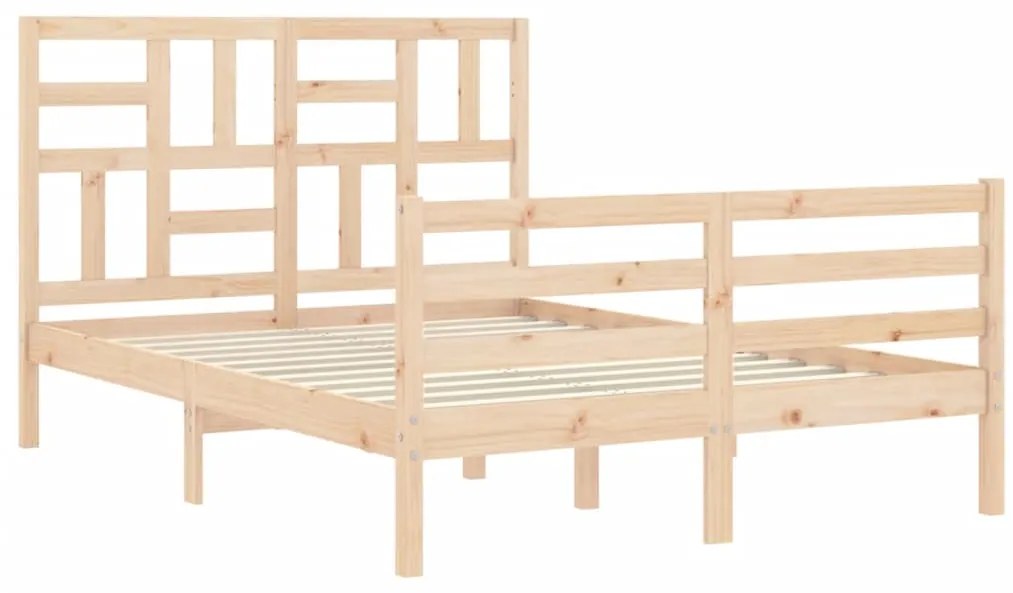 Estrutura de cama de casal com cabeceira madeira maciça