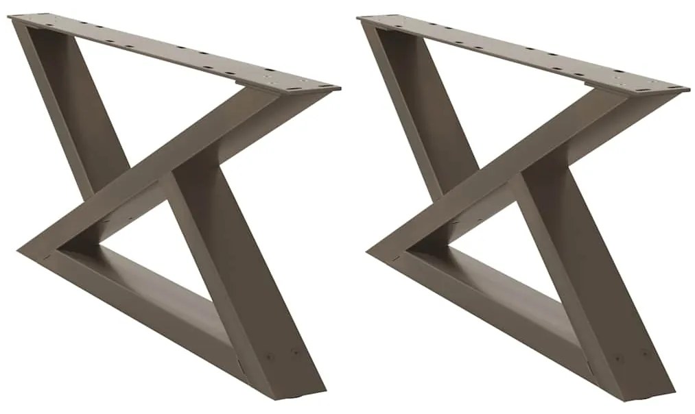 Pés para mesa de centro 2 peças aço natural 70x(30-31,3) cm aço