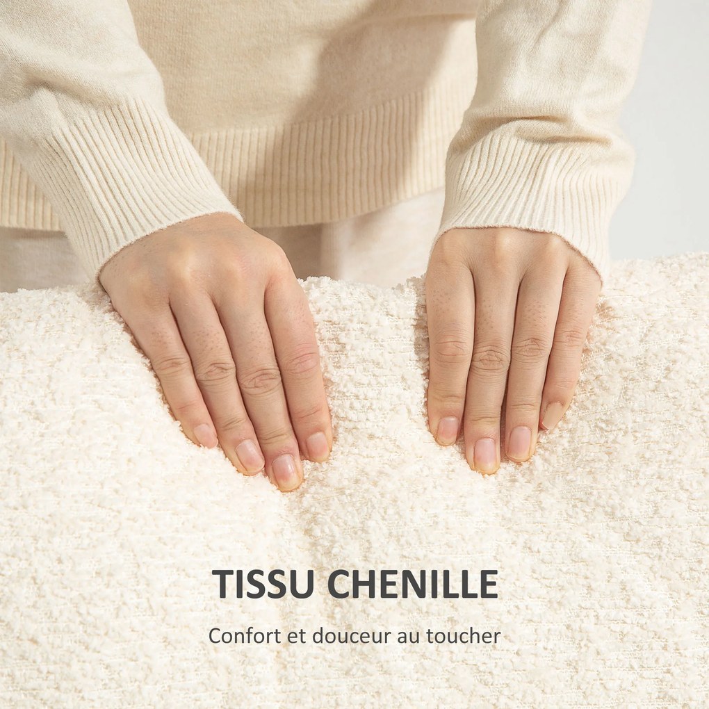 Sofá pequeno de 2 lugares com 140 (C) x 70 (P) x 85 (A) cm e almofadas de encosto removíveis, tecido chenille para sala de estar, quarto, escritório,