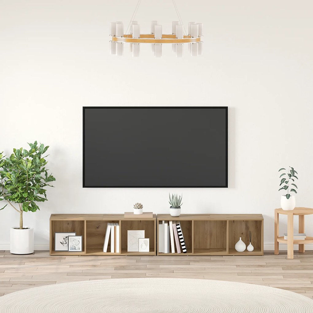 vidaXL Conjunto de móvel de TV 2 pcs Carvalho Artesanal