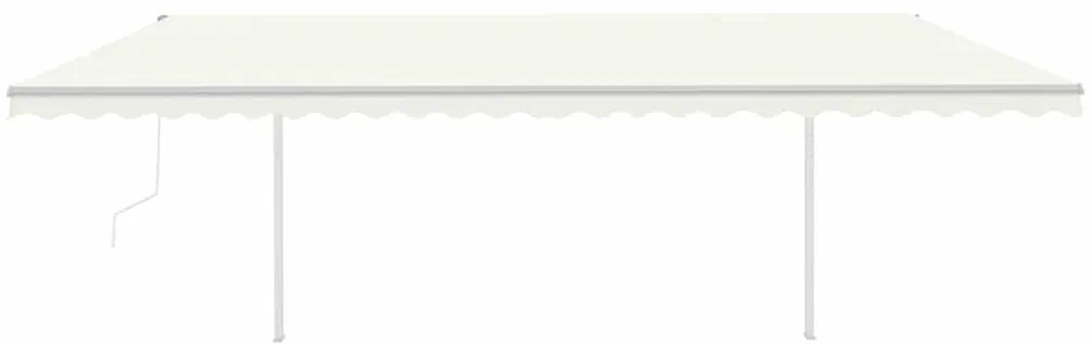 Toldo automático com LED e sensor de vento 6x3 m cor creme