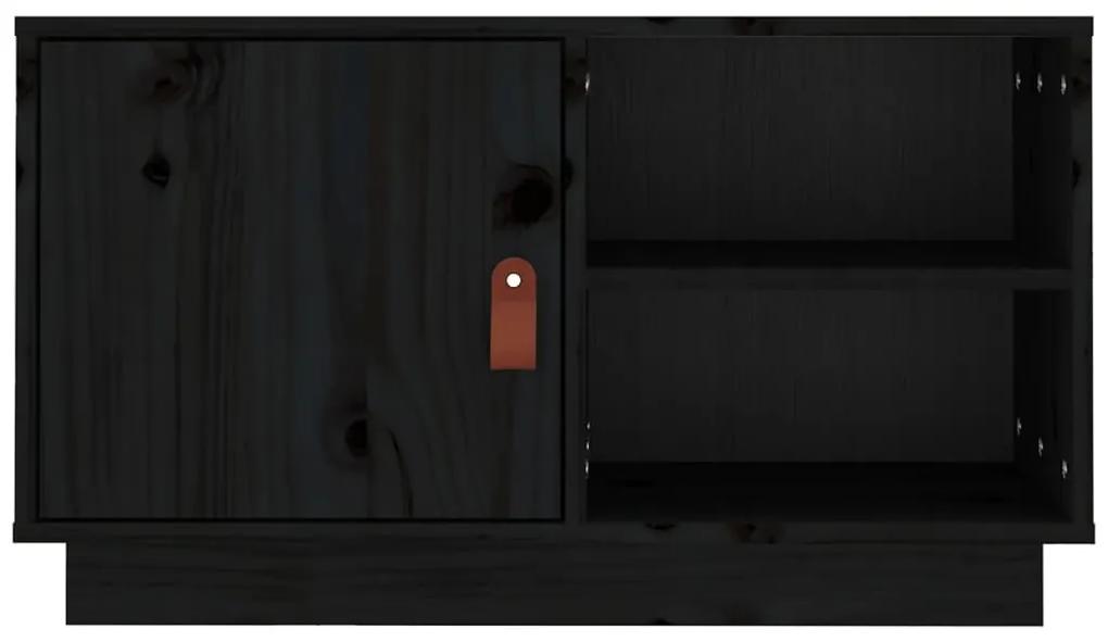 Móvel de TV 70x34x40 cm madeira de pinho maciça preto