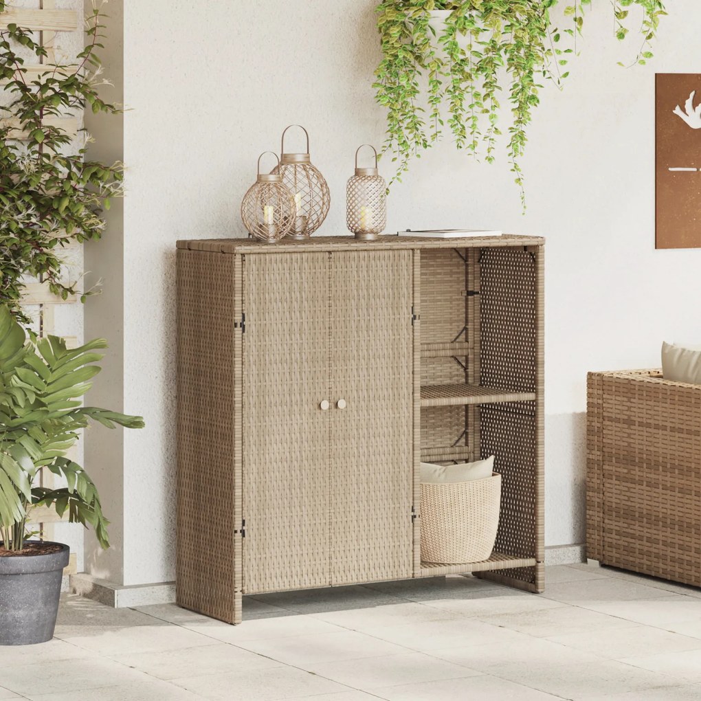 Armário de Armazenamento vidaXL Bege 100x36x102 cm Rattan