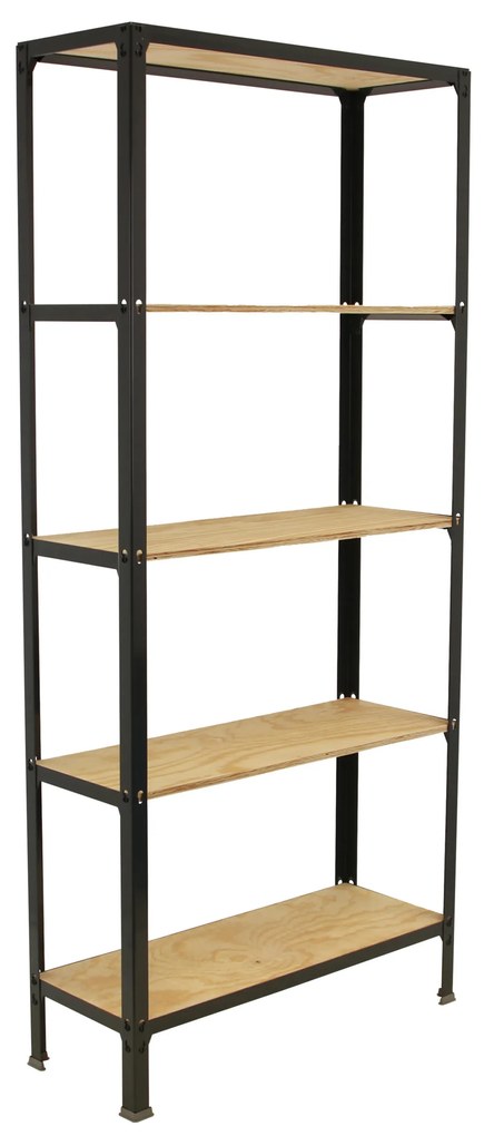 Estante com 5 Prateleiras madeira SIMONHOME CLICK PLYWOOD MINI 5/300 ANTRACITE/PINHO Capacidade P/ prateleira 150 Kg Dimensões 1800x800x300 mm