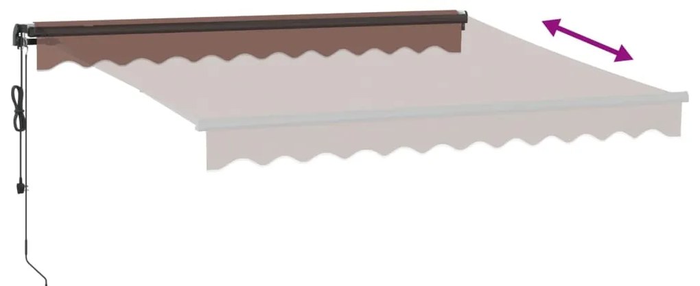 Toldo retrátil automático 300x250 cm castanho