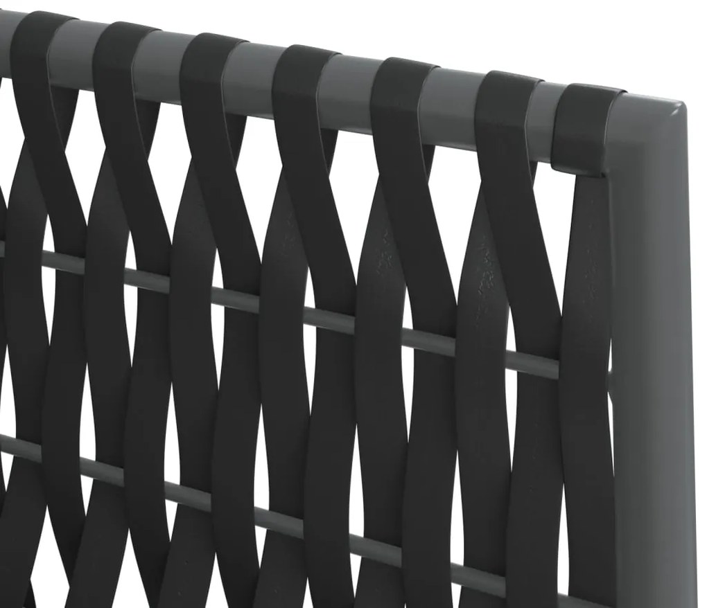 3 pcs conjunto de jantar p/ jardim c/ almofadões vime PE e aço