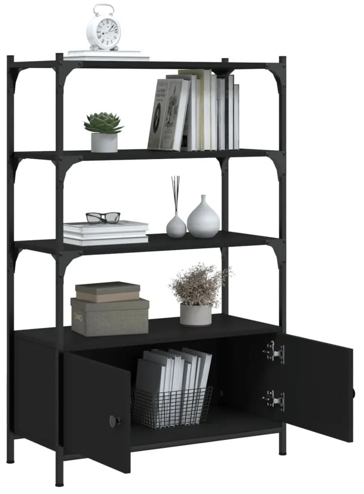 Estante c/ 3 prateleiras 70x30x109,5 cm derivados madeira preto