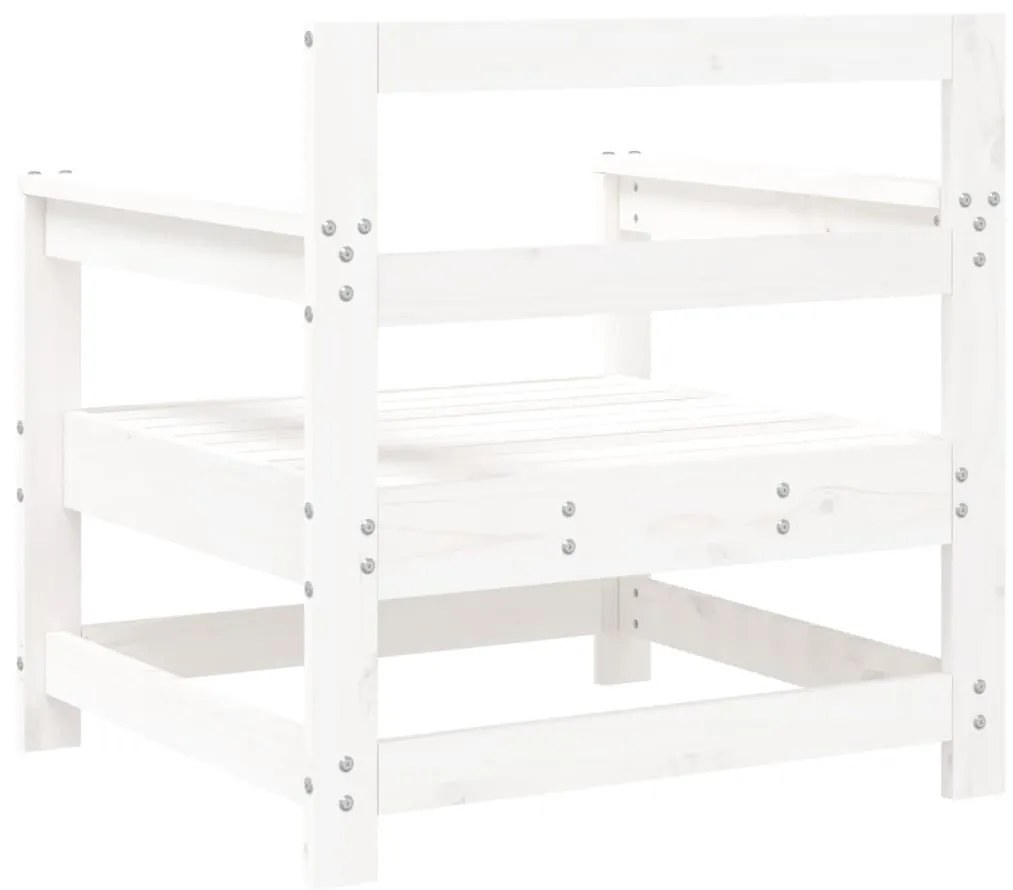 Cadeiras de jardim 2 pcs madeira de pinho maciça branco