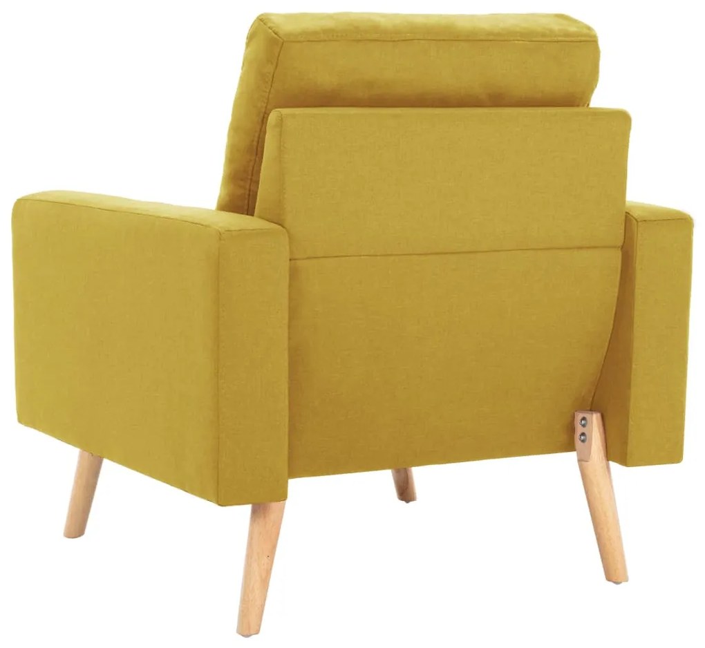 Poltrona em tecido amarelo