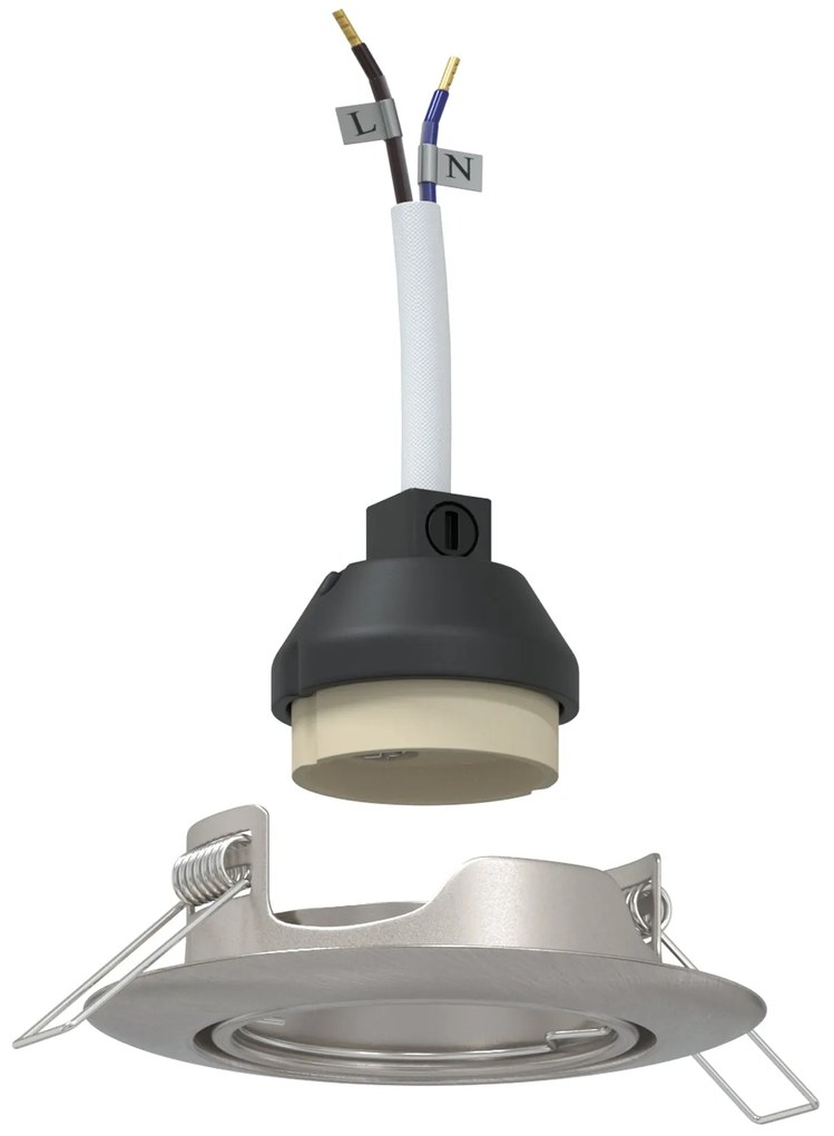Luminárias embutidas 6 pcs Redondas GU10 Prateado Ø90 mm Aço