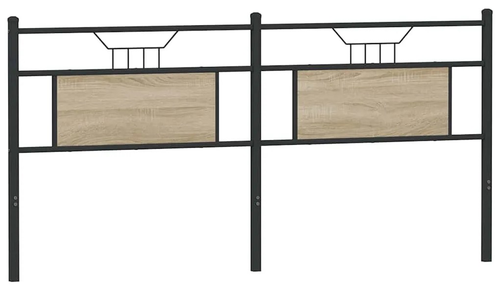 Cabeceira de cama 160 cm derivados madeira/aço carvalho sonoma