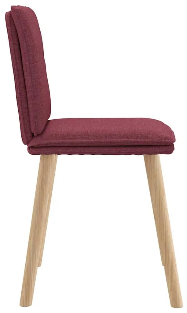 Cadeiras de jantar 6 pcs tecido vermelho-tinto