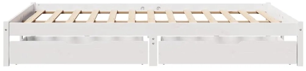 Cama sem colchão 150x200 cm madeira de pinho maciça branco