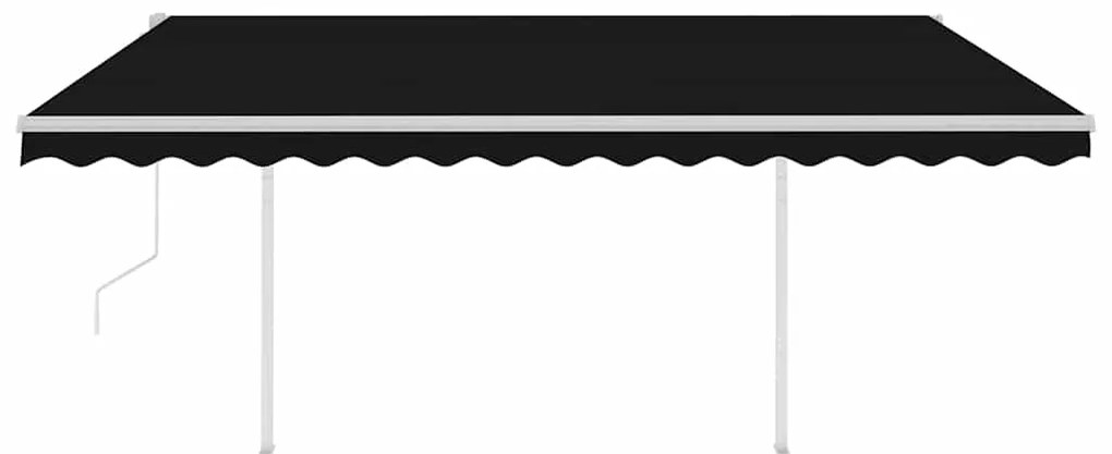 Toldo automático com LED e sensor de vento 4,5x3 m antracite