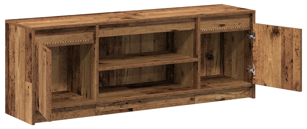 Gabinete para TV com LED Madeira Velha 139.5x34x50 cm Madeira Revestid