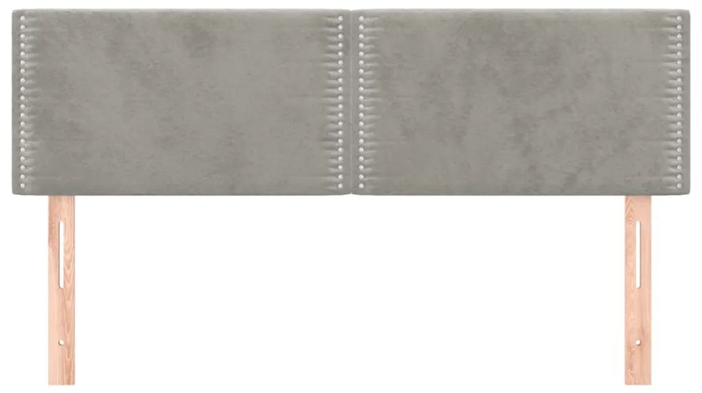 Cabeceira de cama 2 pcs veludo 72x5x78/88 cm cinzento-claro
