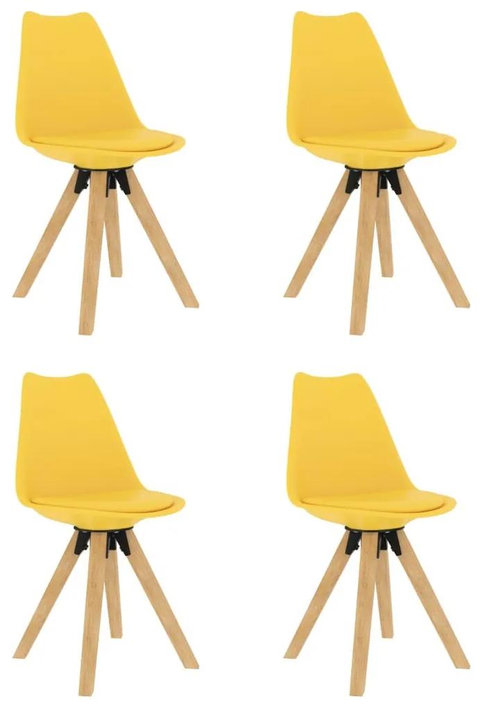 Cadeiras de jantar 4 pcs amarelo