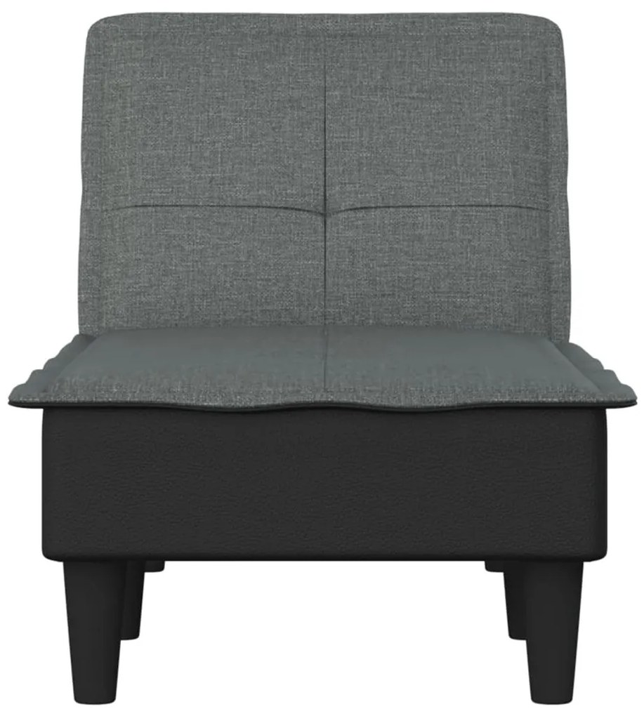 Chaise longue tecido cinzento-escuro