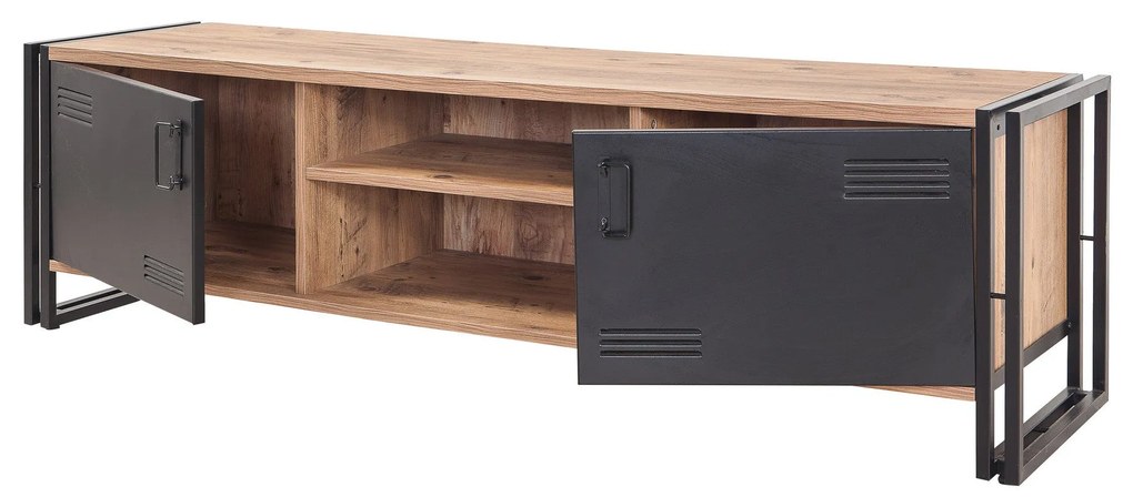 Móvel TV Cosmo – Pinho Atlântico e Preto – 180x50x45 cm