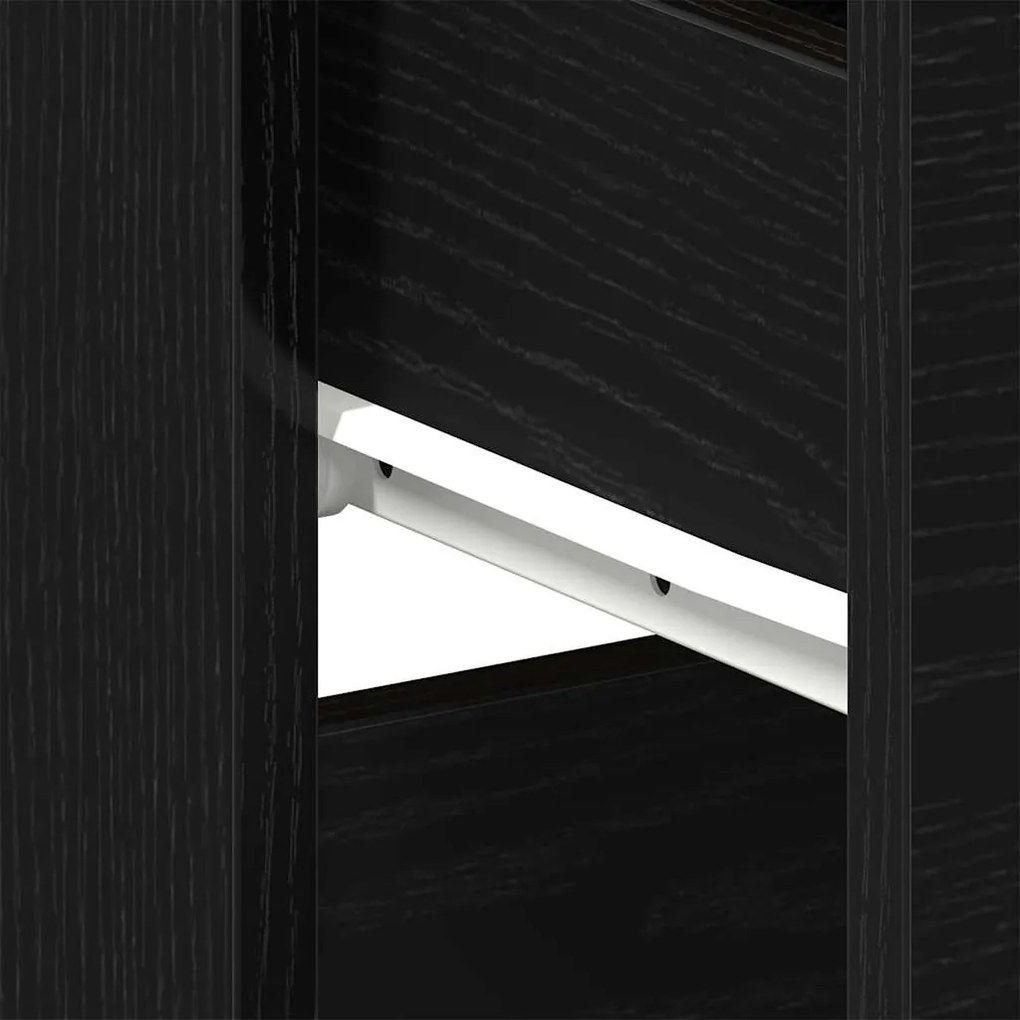 Camas de cabeceira vidaXL 2 pcs Carvalho Preto 40x35x65 cm Madeira eng