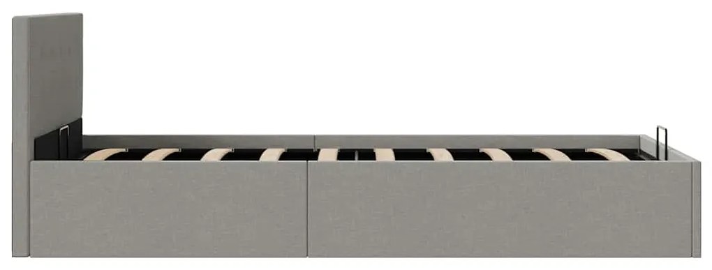 Cama hidráulica arrumação 90x200cm tecido cinza-claro
