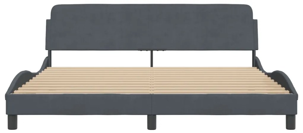 Estrutura de cama sem colchão 180x200 cm veludo cinzento-escuro