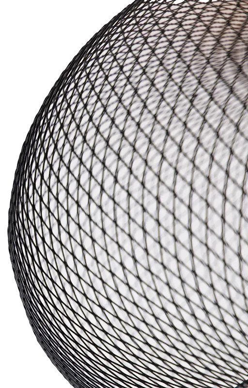 Candeeiro de teto moderno preto 45 cm - Mesh Ball Moderno