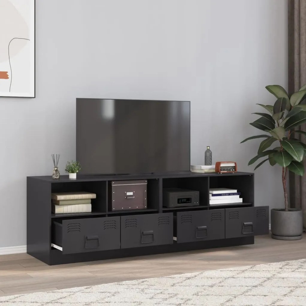 Móveis de TV 2 pcs 67x39x44 cm aço preto