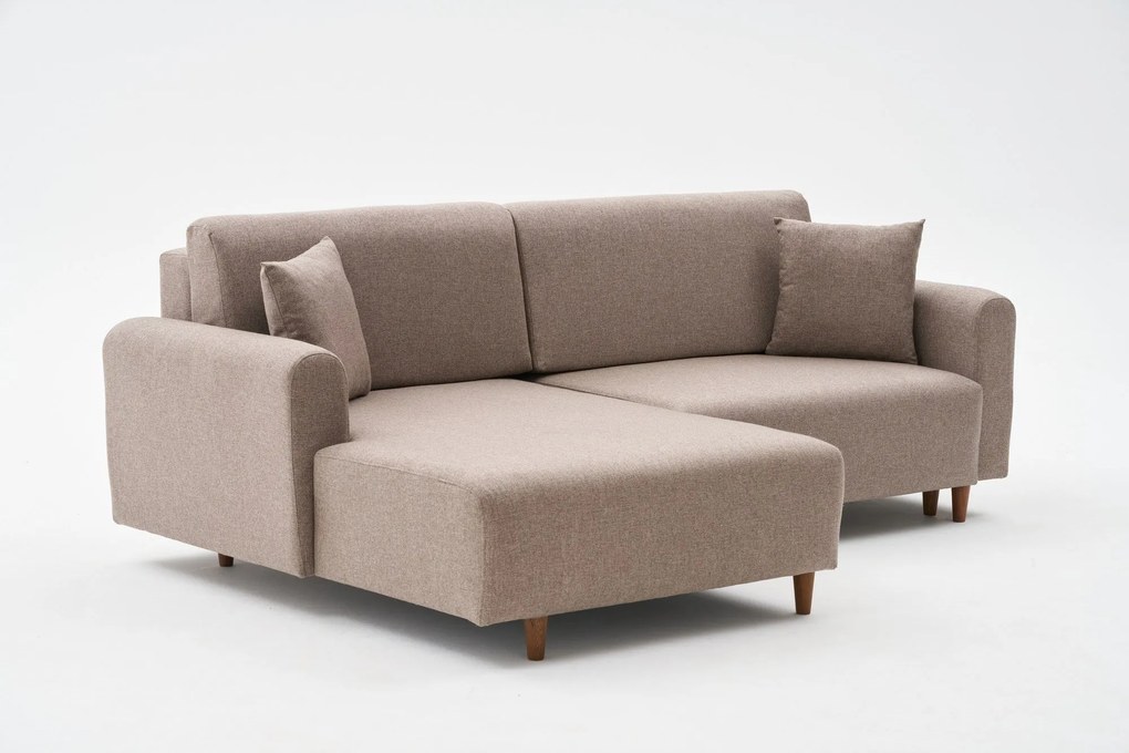 Sofá-Cama de Canto Mane – Castanho – 246 x 85 x 160 cm
