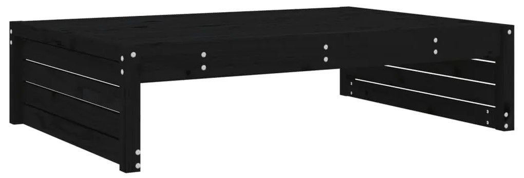2 pcs conjunto lounge de jardim madeira de pinho maciça preto