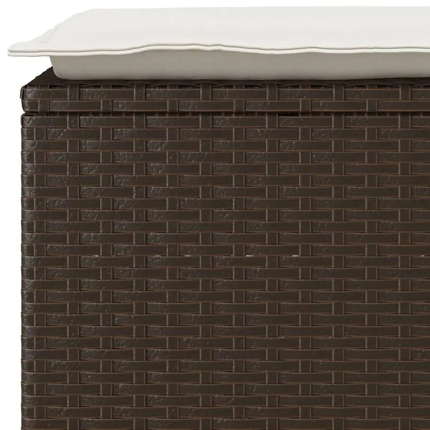 Banco de jardim com almofadão 110x40x44 cm vime PE castanha