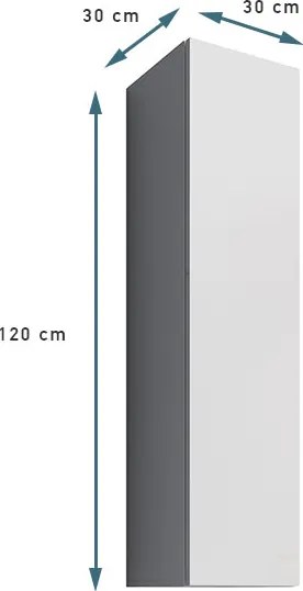 Armário de Parede Arcozelo – 30x120 cm – Branco Alto Brilho – Modular