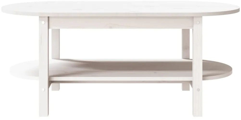 Mesa de centro 110x55x45 cm madeira de pinho maciça branco