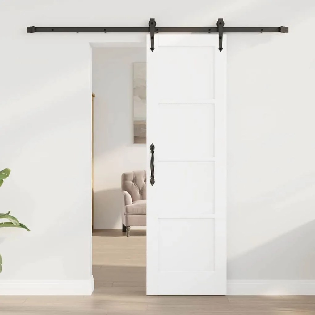 Porta Deslizante vidaXL com Conjunto de Ferragens Branca 61x198.5 cm M